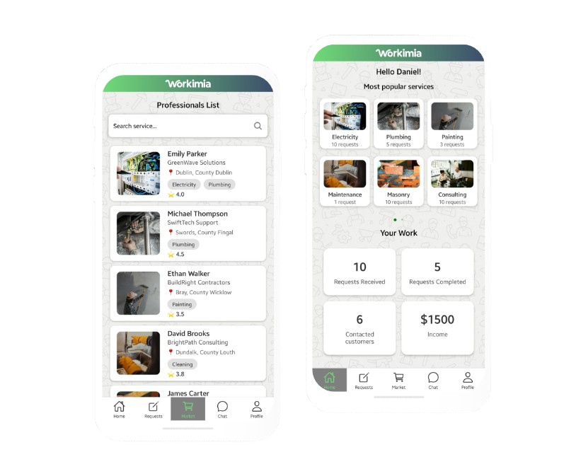 App screens